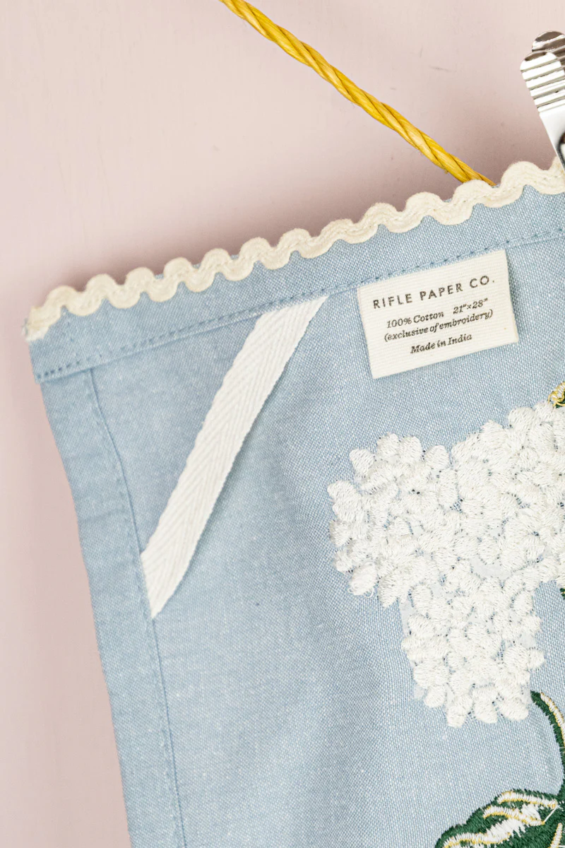 Hydrangea Embroidered Tea Towel - Image 4