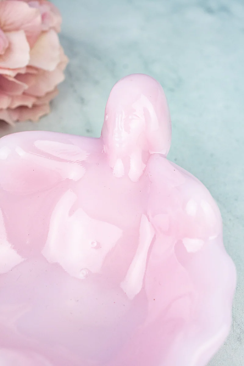 Pink Milk Glass Bathing Beauty Dish - Image 3