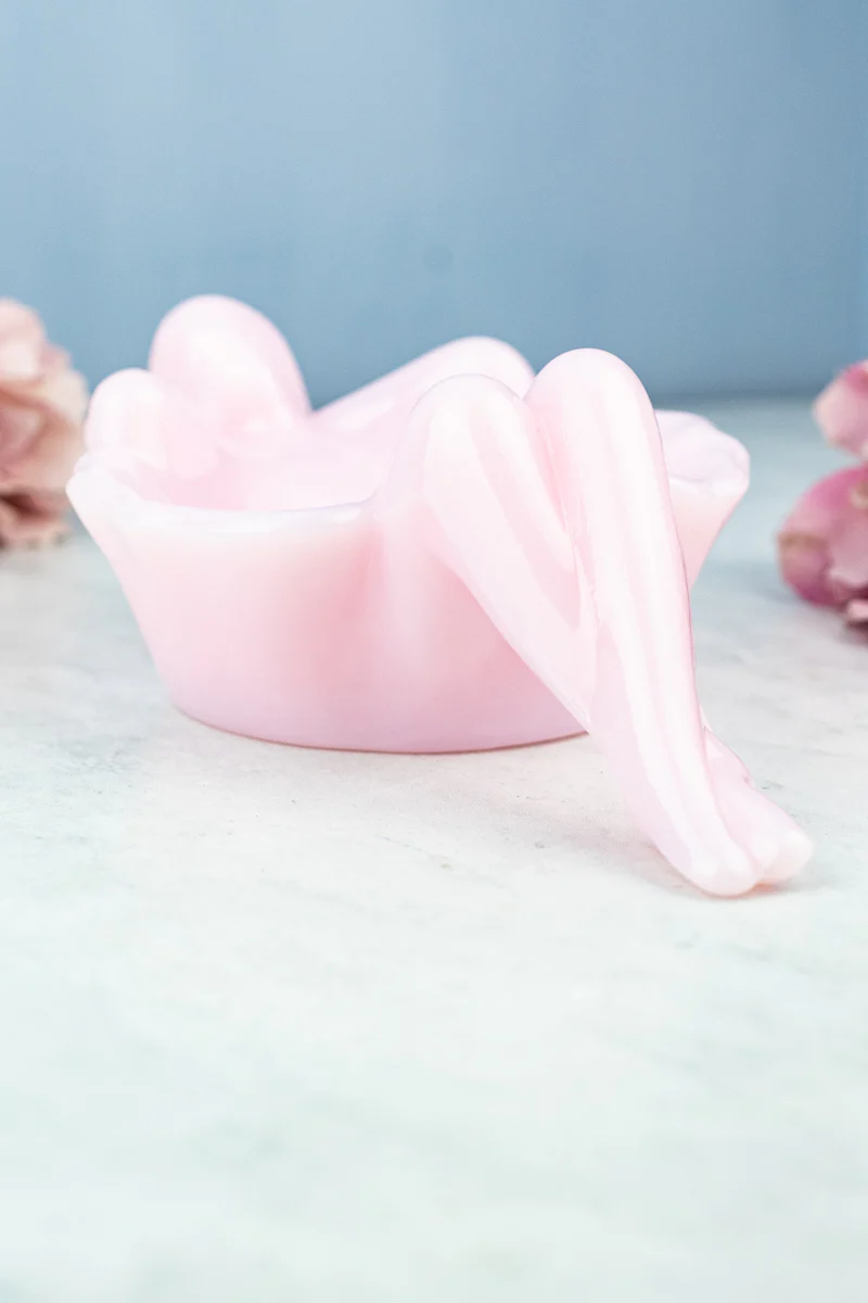 Pink Milk Glass Bathing Beauty Dish - Image 5