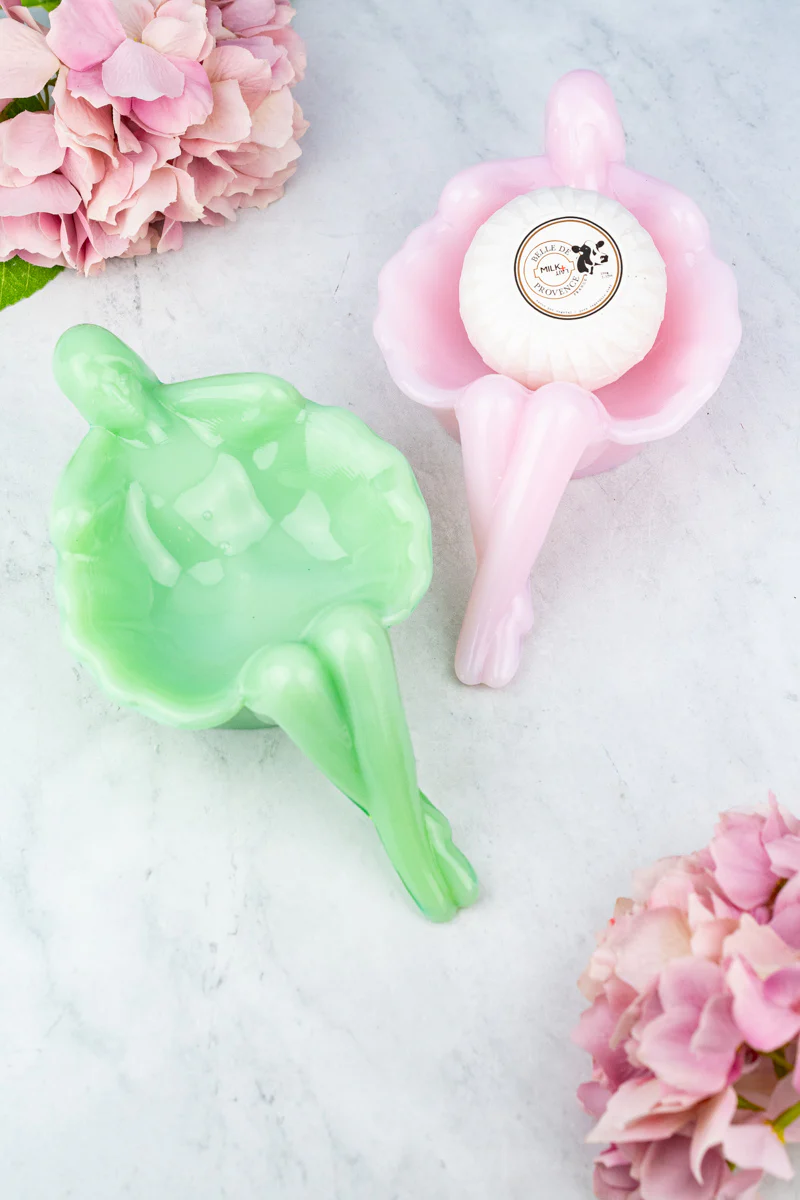 Pink Milk Glass Bathing Beauty Dish - Image 6