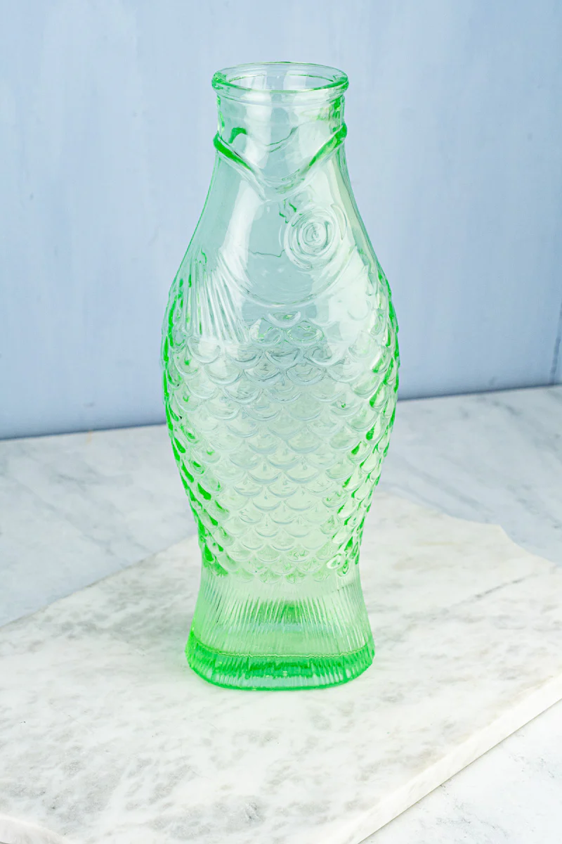 Green Glass Fish Carafe - Image 4