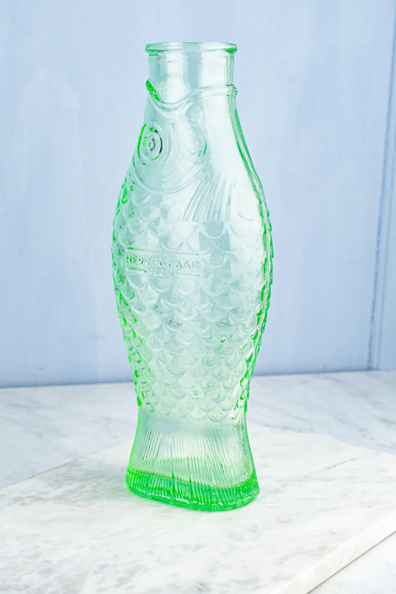 Green Glass Fish Carafe - Image 6