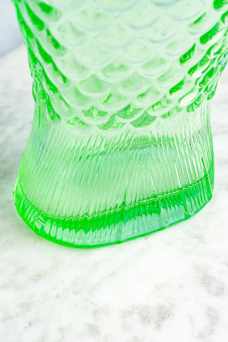 Green Glass Fish Carafe - Image 9
