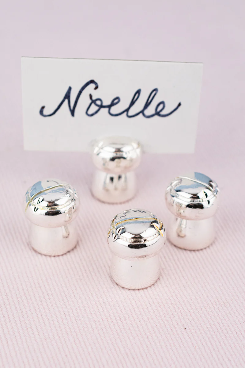 Silverplate Champagne Cork Placecard Holders - Set of 4 - Image 4