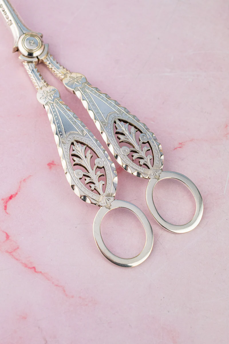 Victorian Silverplate 3-piece Fruit Set with Grape Shears - Image 7