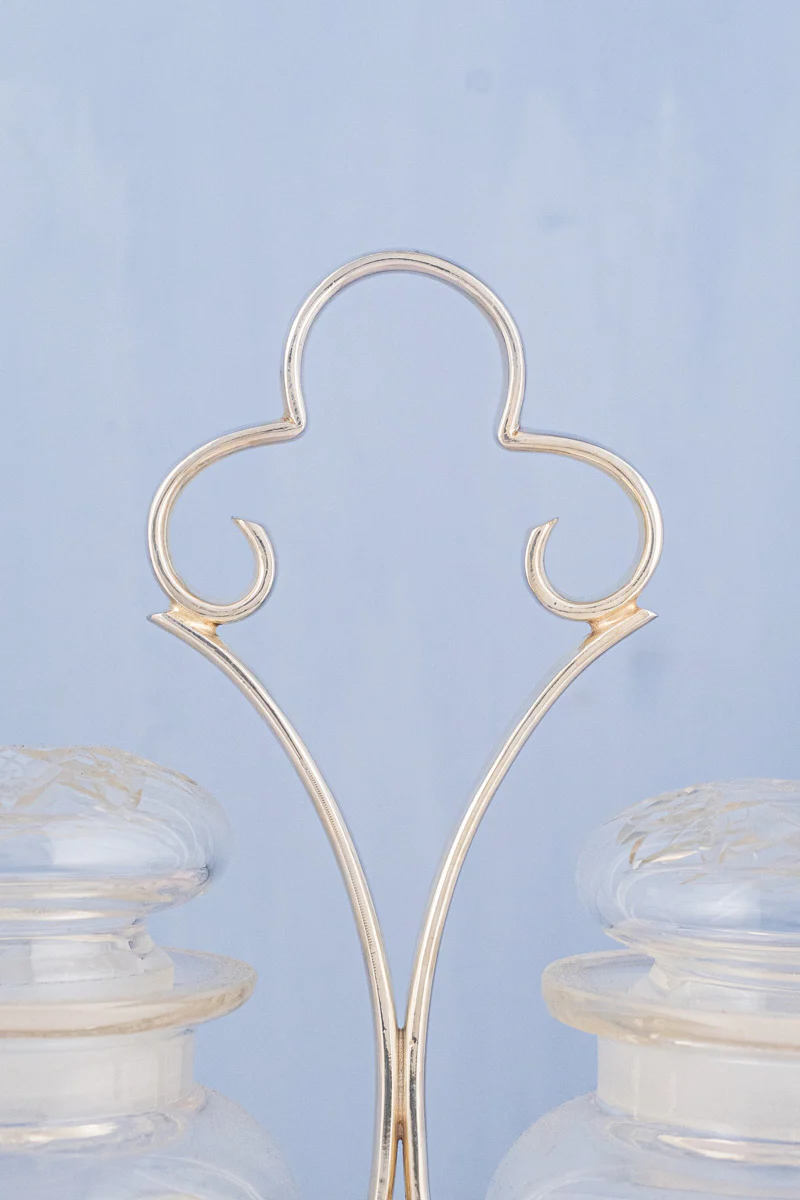 Deco Silverplate and Glass Double Pickle Castor - Image 4