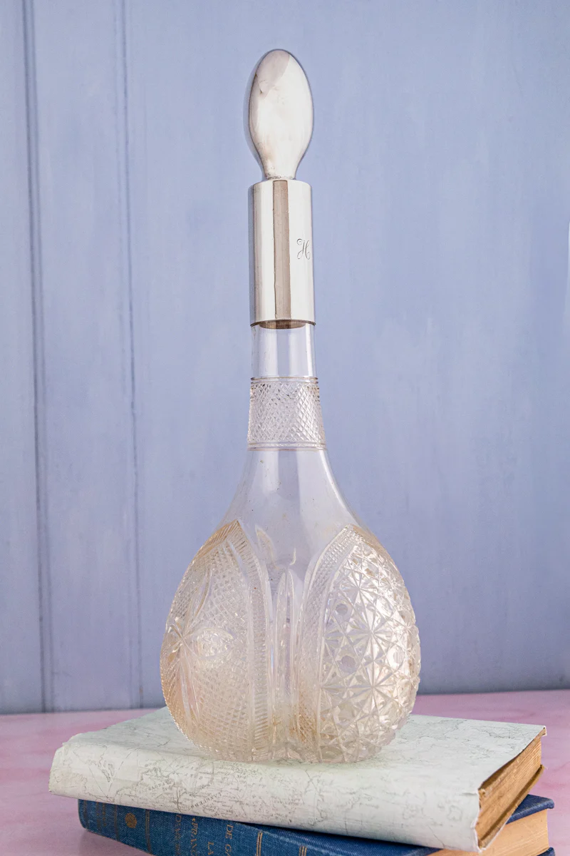 Victorian Sterling Silver & Engraved Decanter - Image 2