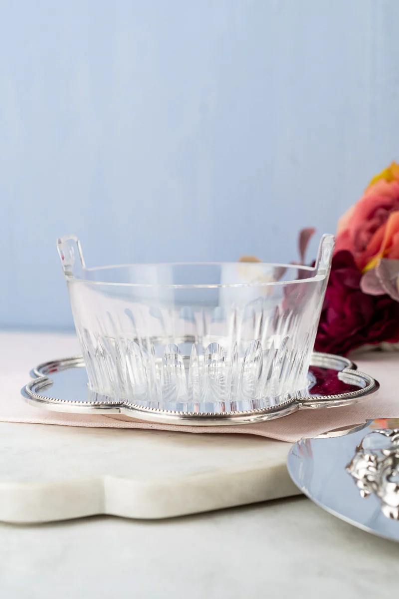 Victorian Glass & Silverplate Dish with Sterling Silver Lid - Image 7