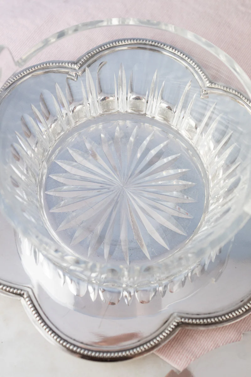 Victorian Glass & Silverplate Dish with Sterling Silver Lid - Image 8
