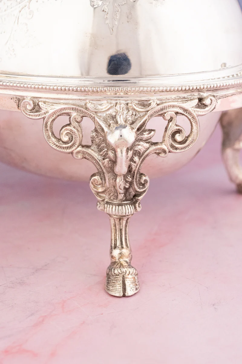 Victorian Silverplate Roll Top Server - Image 10