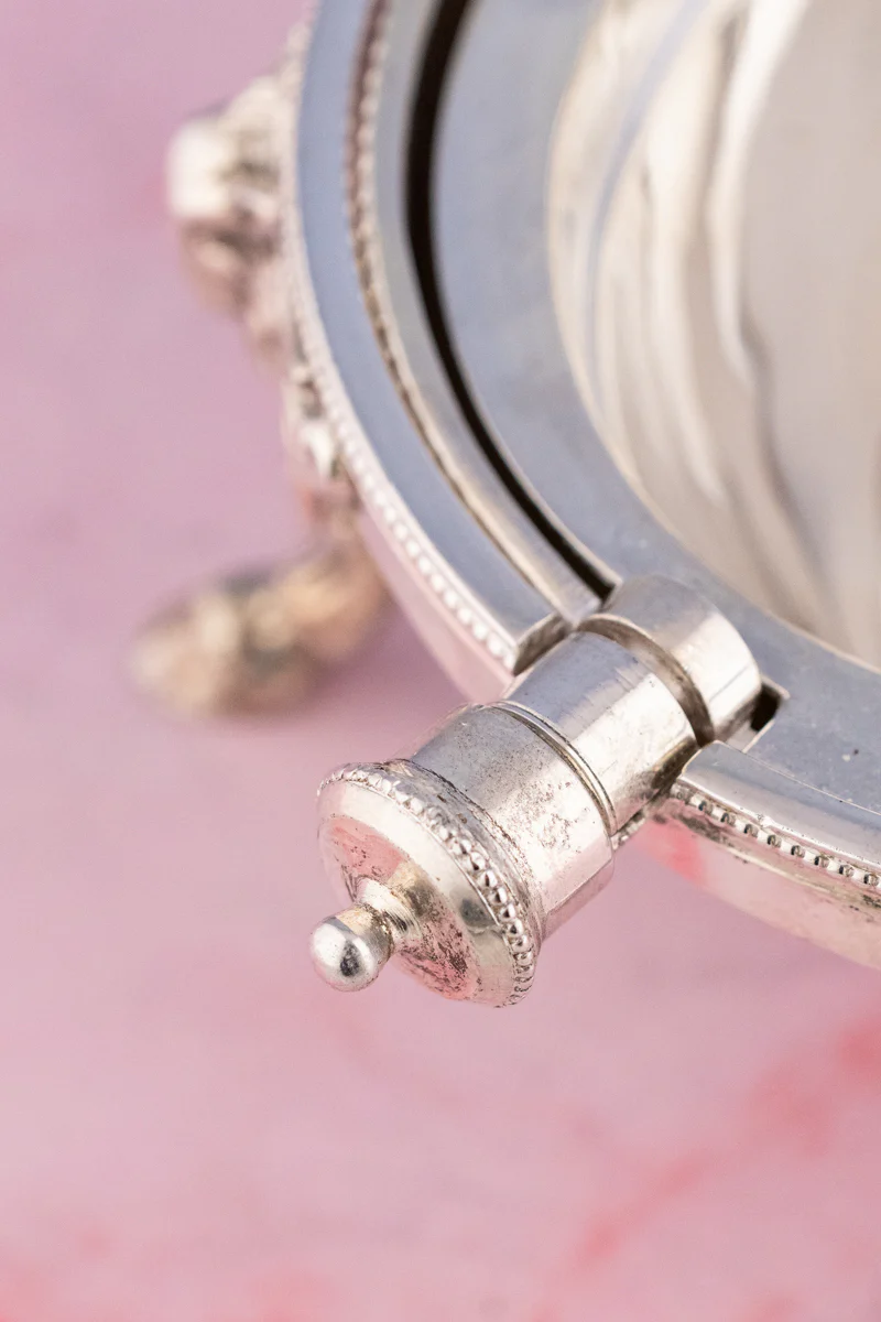 Victorian Silverplate Roll Top Server - Image 12