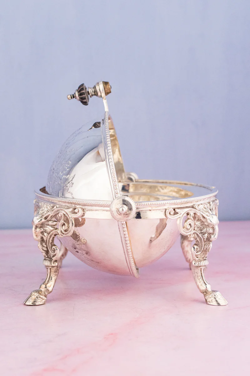 Victorian Silverplate Roll Top Server - Image 6