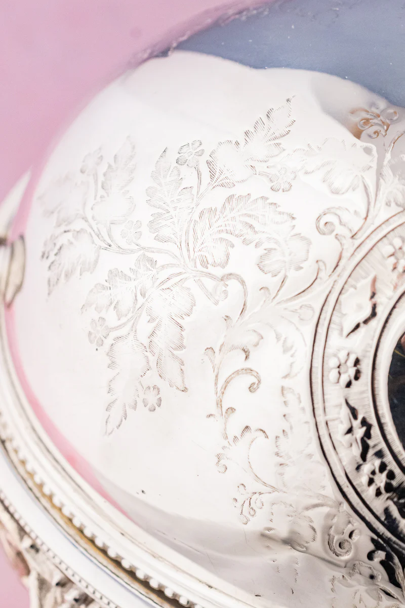 Victorian Silverplate Roll Top Server - Image 8