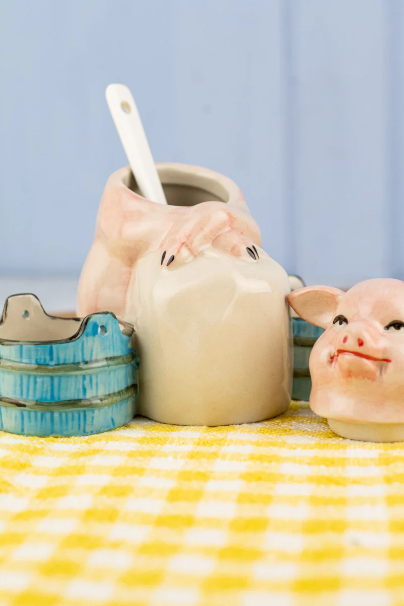 Grinning Piggy Ceramic Cruet - Image 3