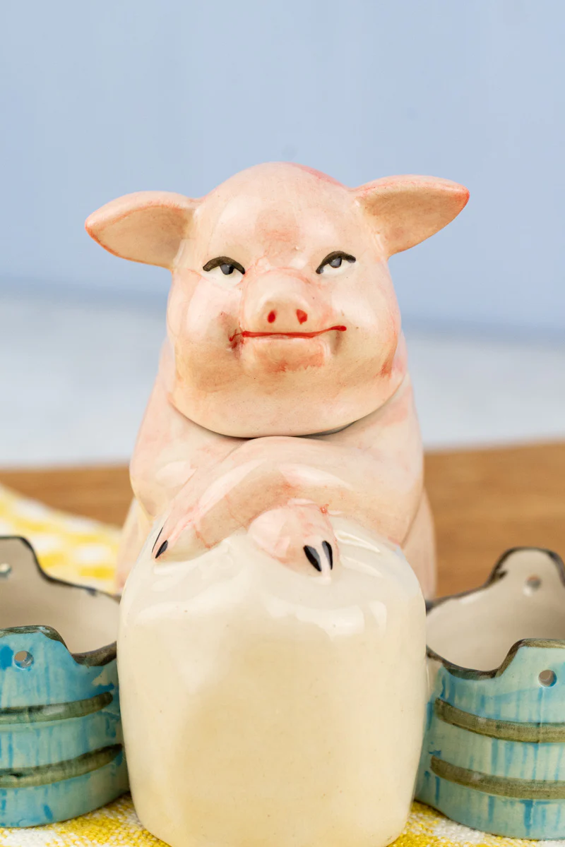 Grinning Piggy Ceramic Cruet - Image 4