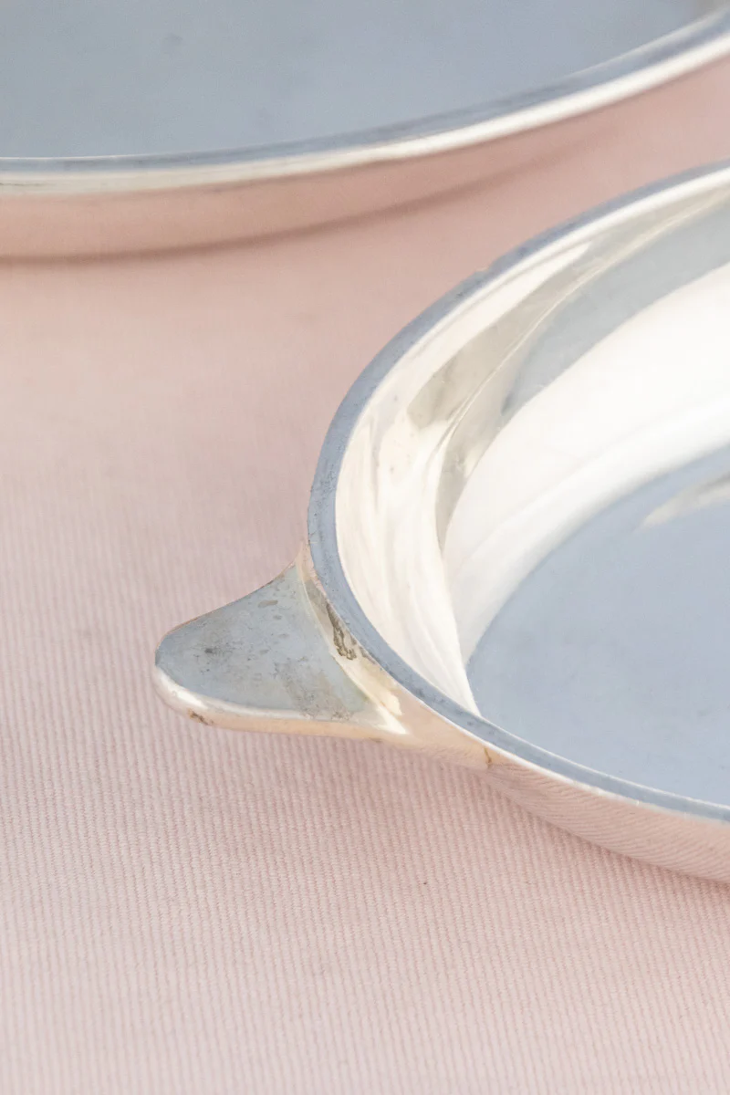 Vintage Blue Funnel Line Silverplate Covered Dish - Image 9