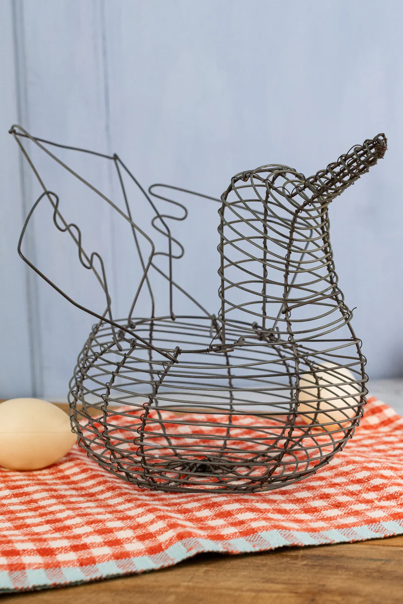 Vintage Wire Egg Basket - Image 2