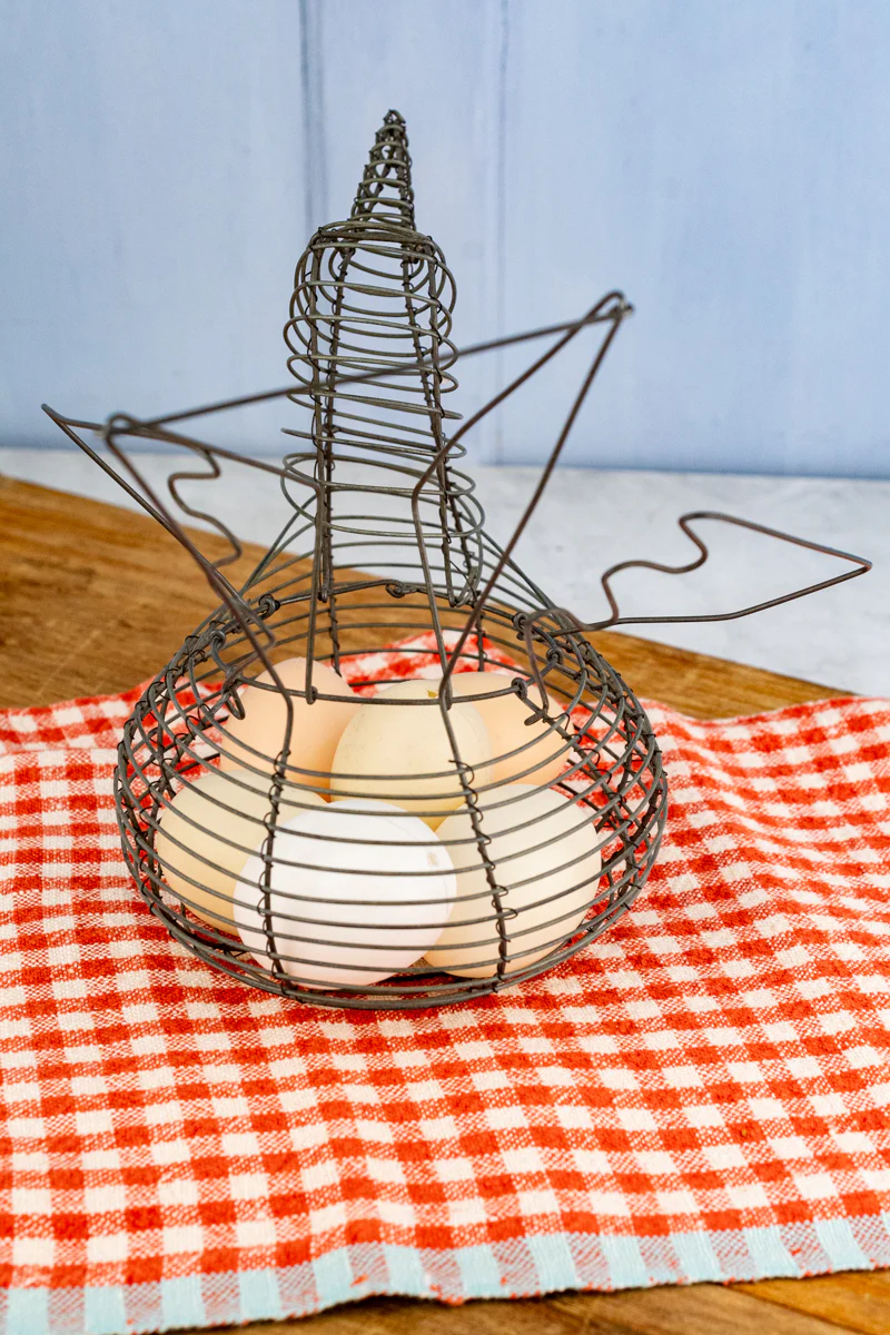 Vintage Wire Egg Basket - Image 4