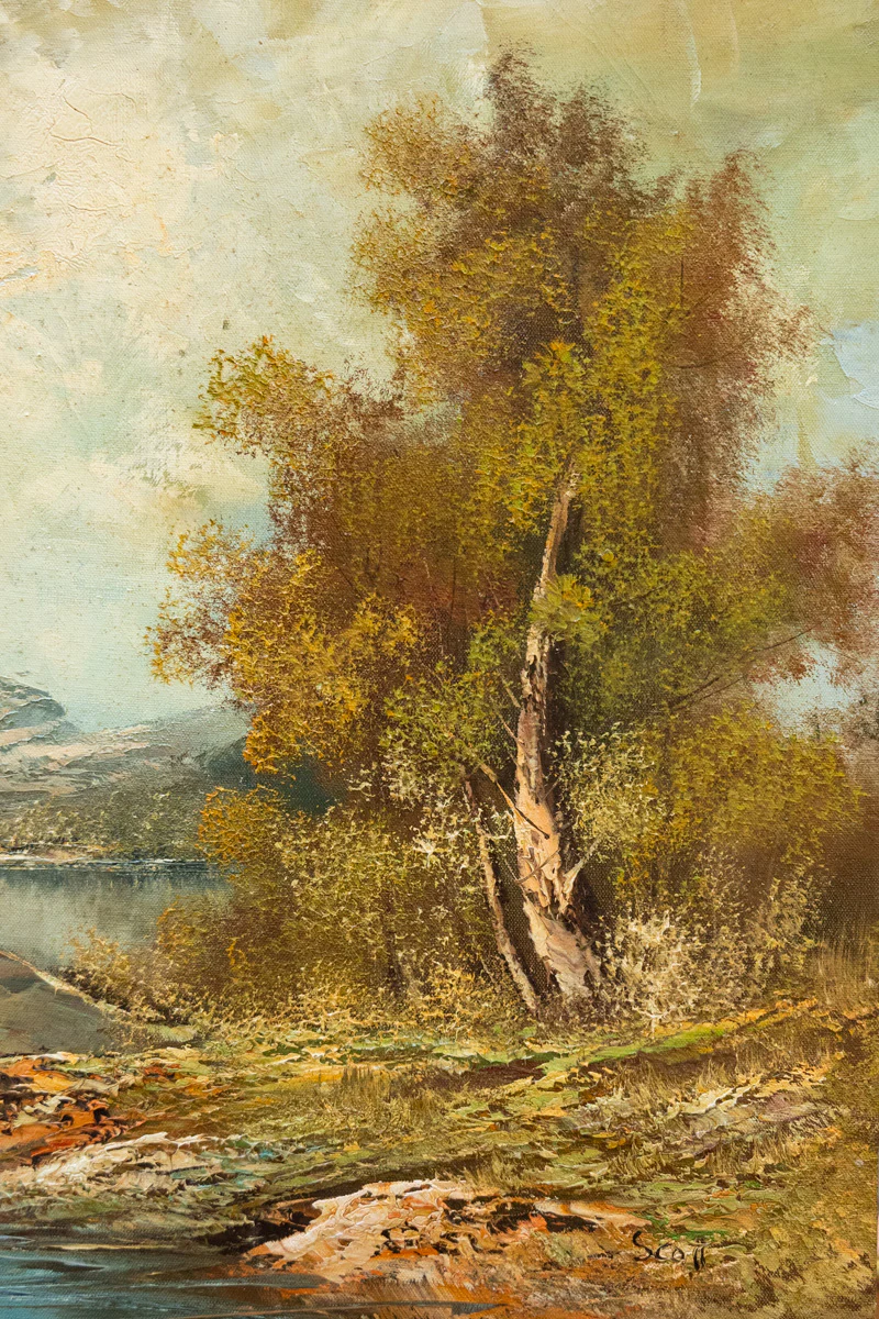 Vintage Fall Landscape Painting - Image 3