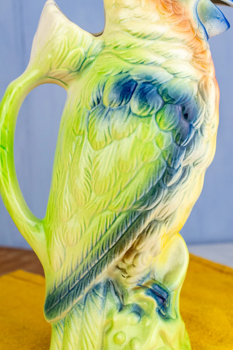 Vintage French St. Clément Cockatoo Pitcher - Image 10
