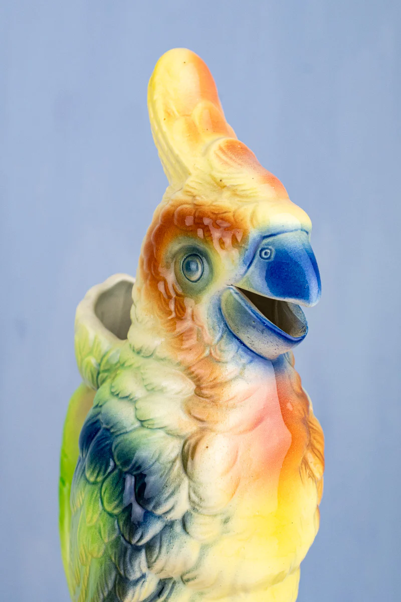 Vintage French St. Clément Cockatoo Pitcher - Image 2
