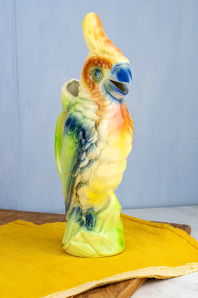 Vintage French St. Clément Cockatoo Pitcher - Image 3