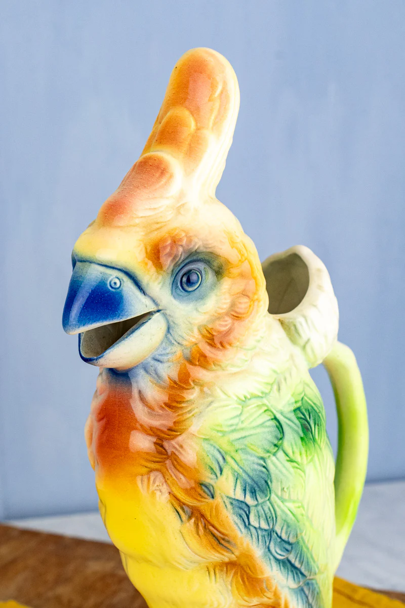 Vintage French St. Clément Cockatoo Pitcher - Image 4