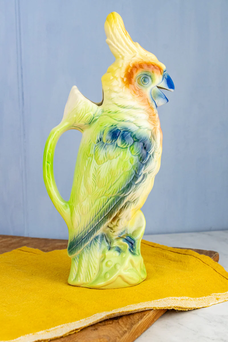 Vintage French St. Clément Cockatoo Pitcher - Image 5