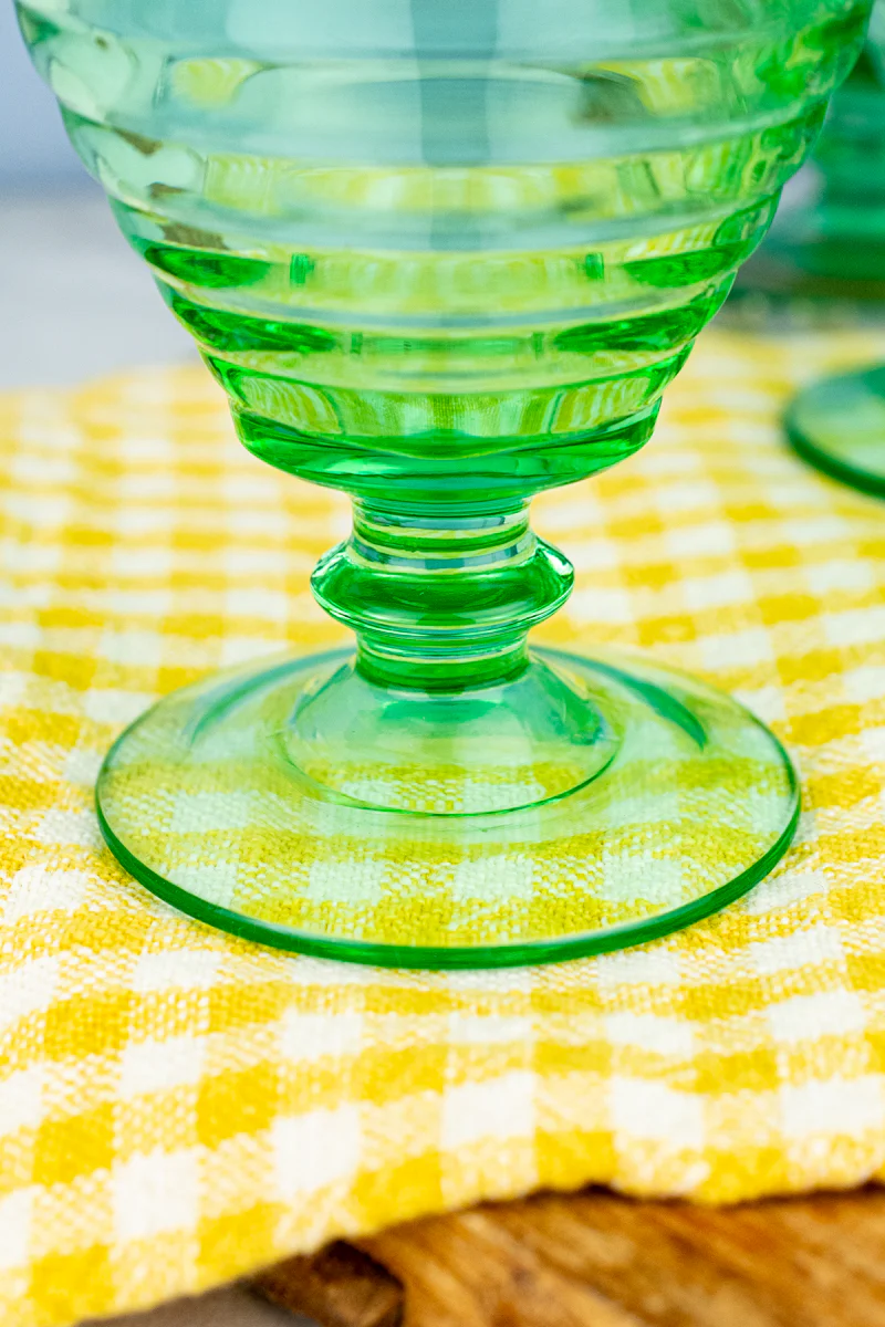 Vintage Green Glass Goblets - Set of 8 - Image 6