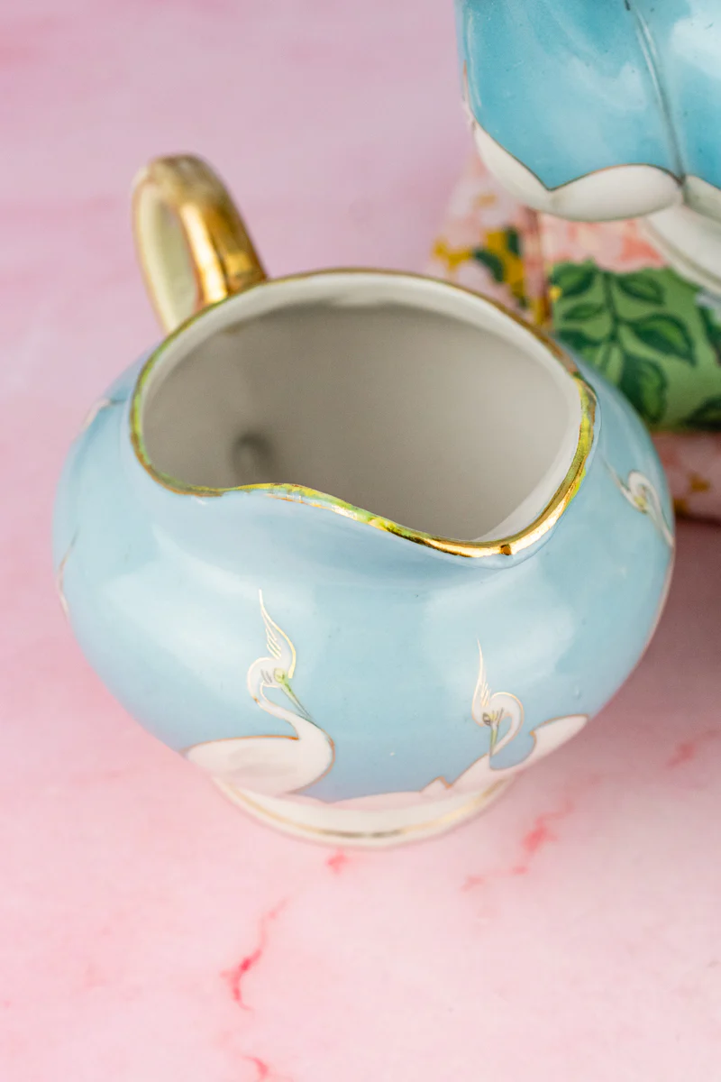 Antique Handpainted Japanese Crane 3 Piece Tea Service - Image 16