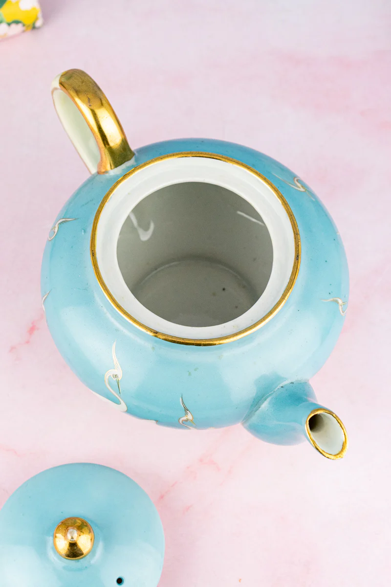 Antique Handpainted Japanese Crane 3 Piece Tea Service - Image 8