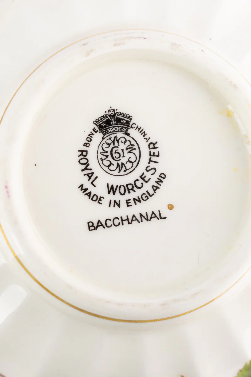 Vintage Royal Worcester Cream Soup Bowls with Saucers - Set of 6 - Image 11