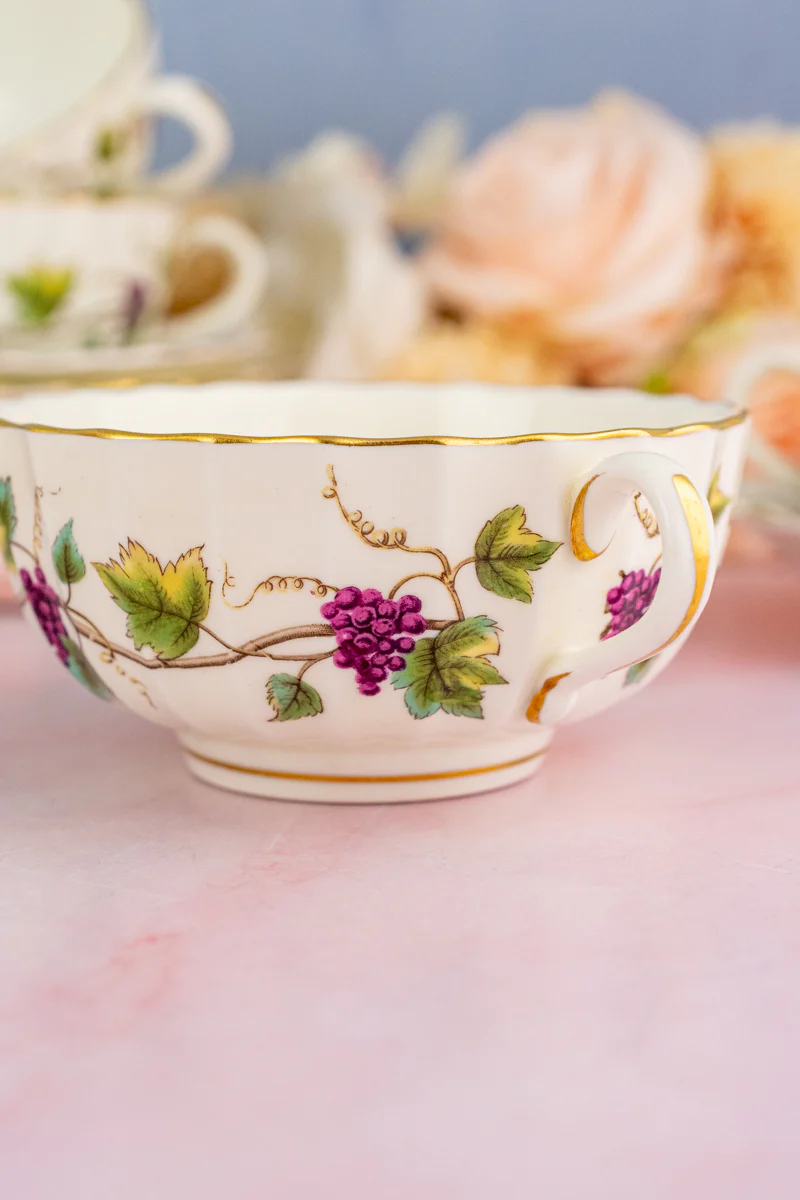 Vintage Royal Worcester Cream Soup Bowls with Saucers - Set of 6 - Image 7