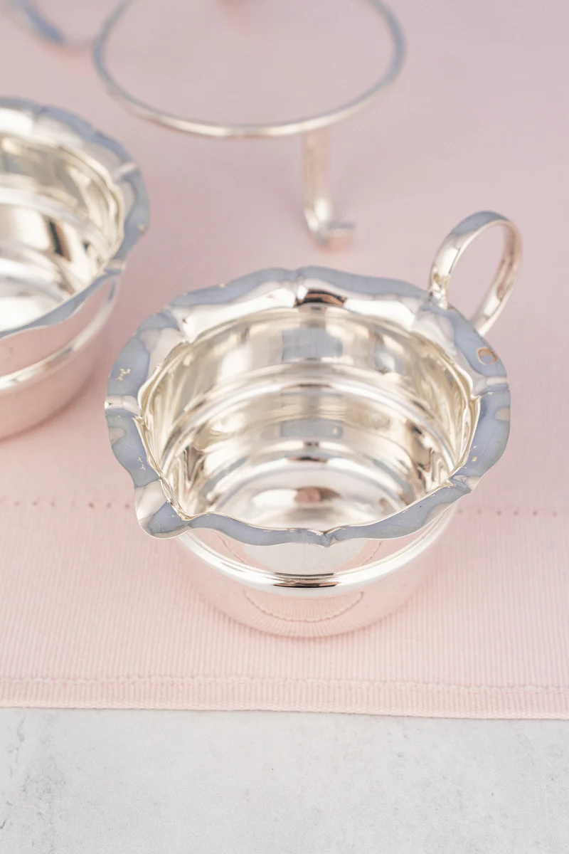Vintage Silverplate Milk and Sugar in Stand - Image 10