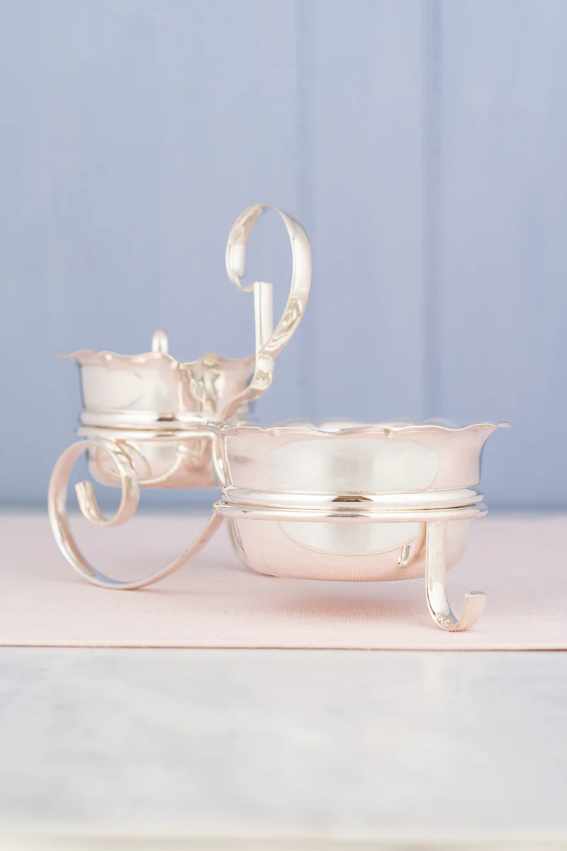 Vintage Silverplate Milk and Sugar in Stand - Image 2