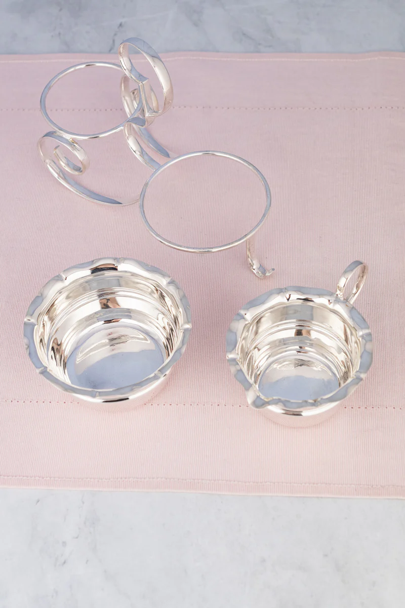 Vintage Silverplate Milk and Sugar in Stand - Image 20