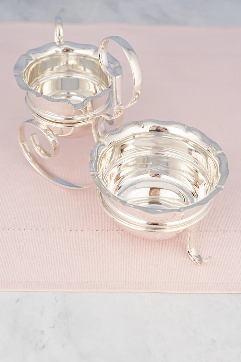 Vintage Silverplate Milk and Sugar in Stand - Image 3