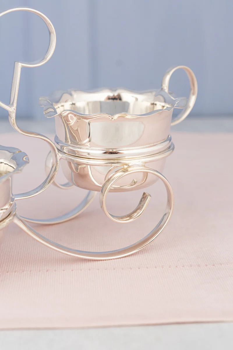 Vintage Silverplate Milk and Sugar in Stand - Image 7
