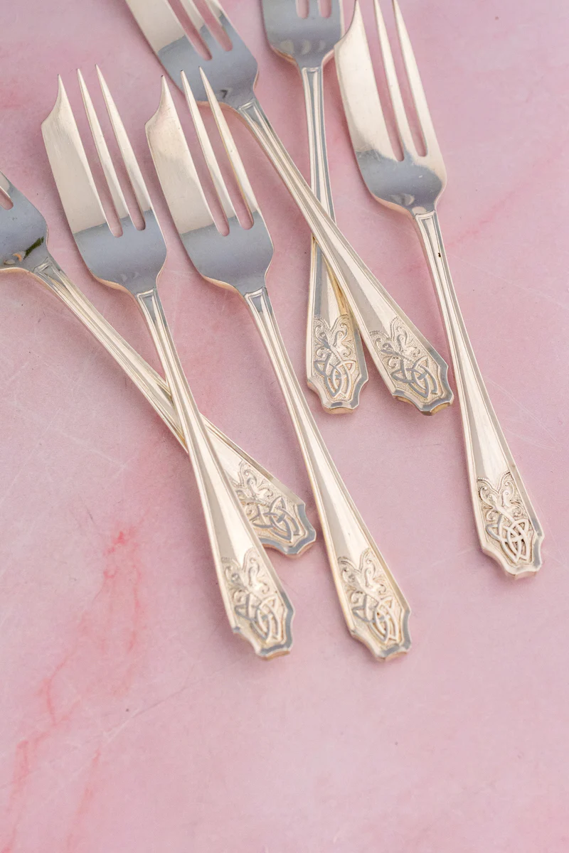 Vintage Silverplate Pastry Fork Set of 6 - Image 2