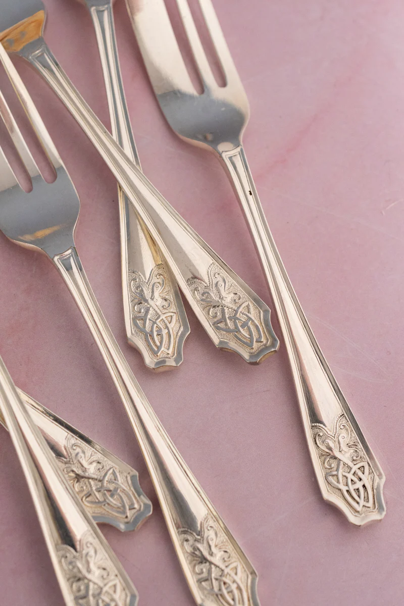 Vintage Silverplate Pastry Fork Set of 6 - Image 5