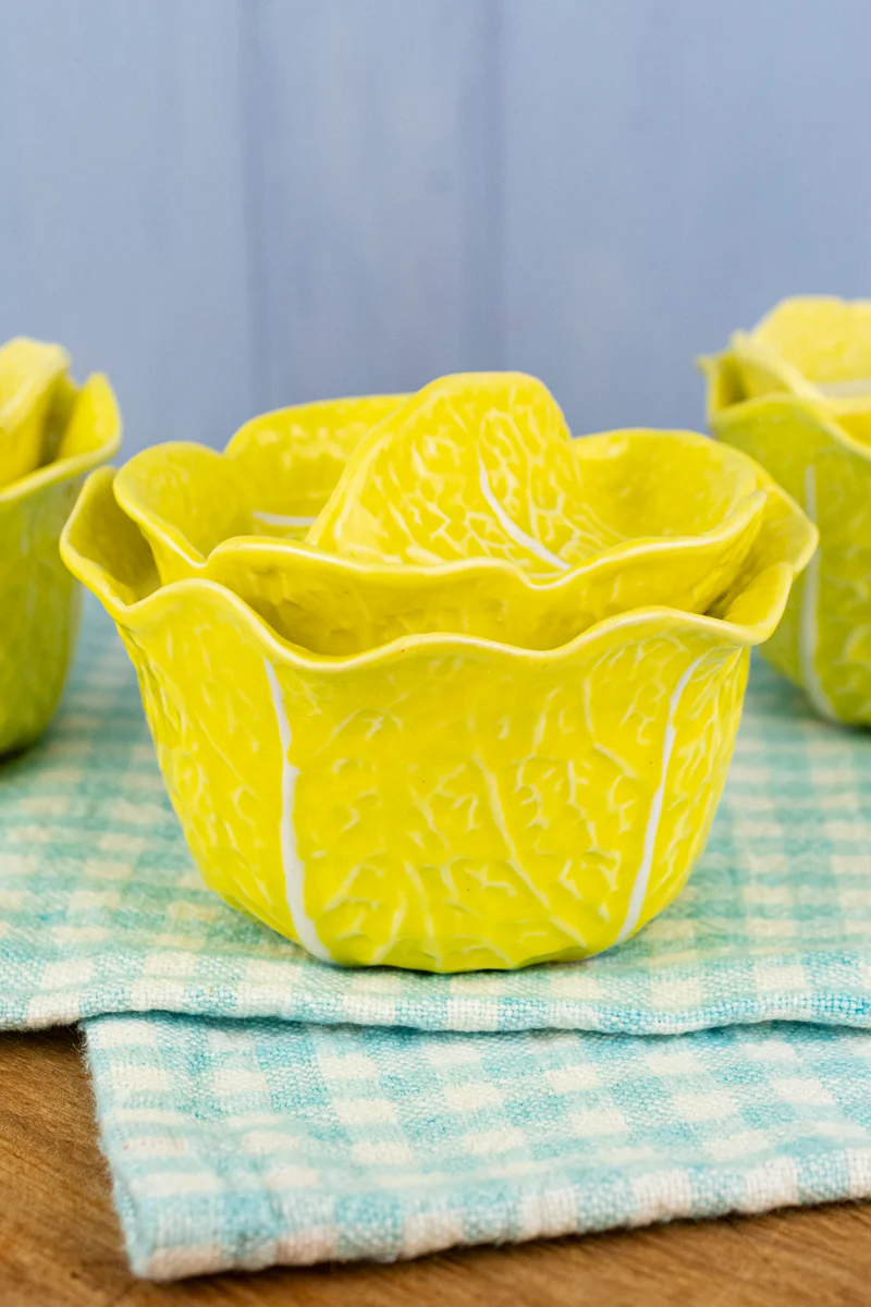 Vintage Yellow Cabbage Covered Soup Bowl - Image 2