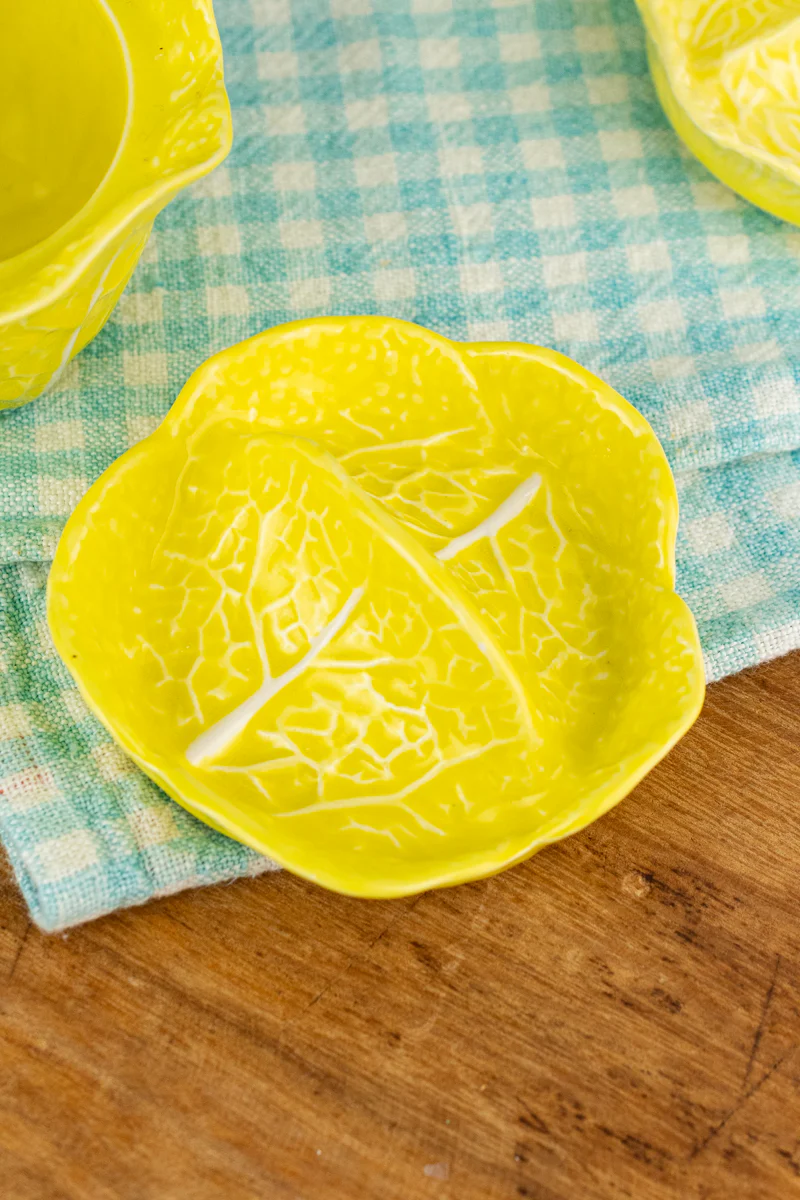 Vintage Yellow Cabbage Covered Soup Bowl - Image 4